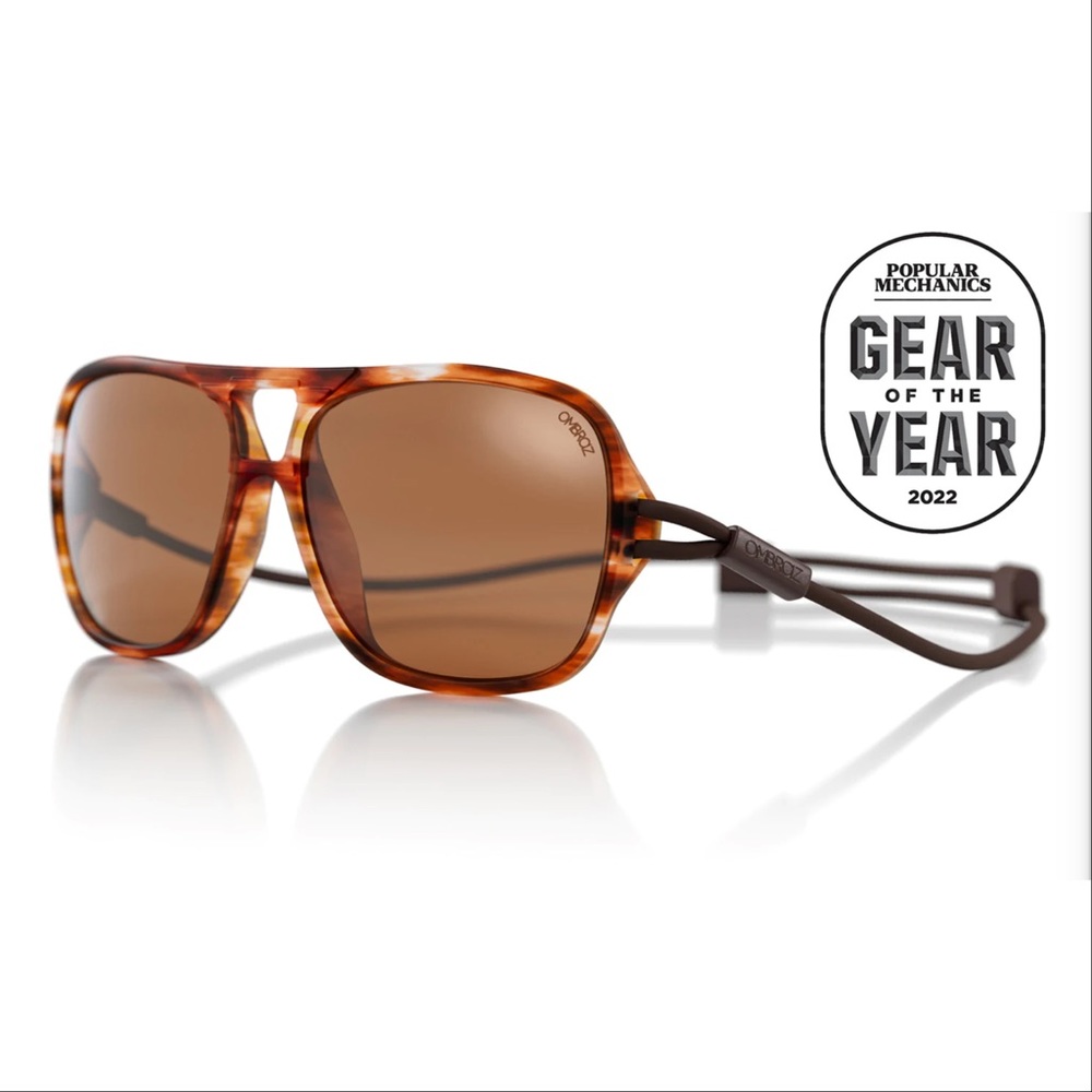 OMBRAZ Leggaro Ember Frame Brown Polarized Lens Armless Sunglasses REG